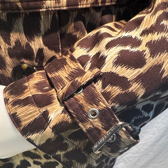 MICHAEL Michael Kors Leopard Print Trench Coat - Picture 5 of 15